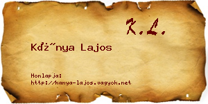 Kánya Lajos névjegykártya
