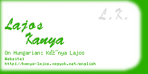 lajos kanya business card